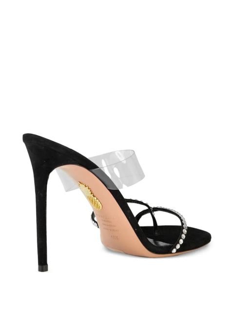 Aquazzura Movie rhinestone-strap sandals - Black