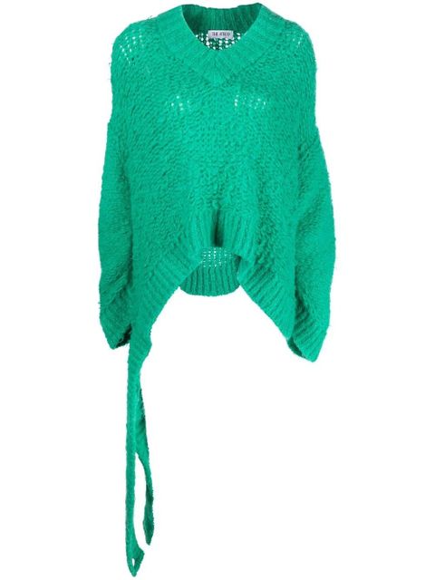 The Attico open-knit V-neck jumper - Green - zdjęcie produktu nr 1