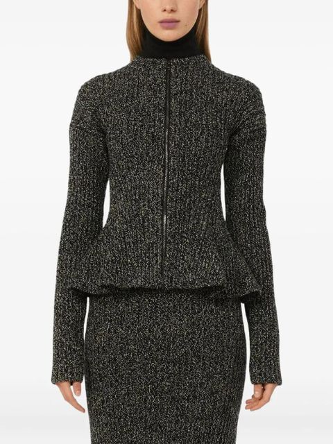 Max Mara Kim ribbed-knit peplum cardigan - Black - zdjęcie produktu nr 1