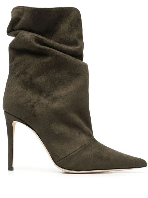 Giuseppe Zanotti suede pointed-toe boots - Green - zdjęcie produktu nr 1