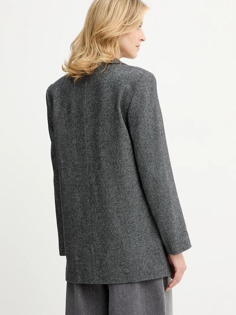 Armani Exchange marynarka z dodatkiem wełny kolor szary jednorzędowa wzorzysta XW000693 AF16146 - zdjęcie produktu nr 2