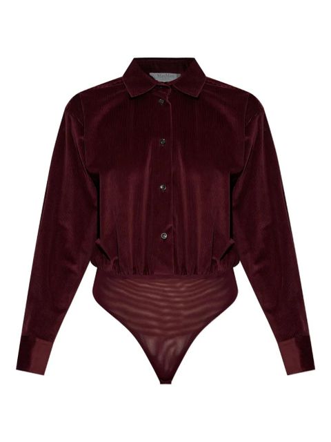 Max Mara velvet buttoned bodysuit - Red - zdjęcie produktu nr 1