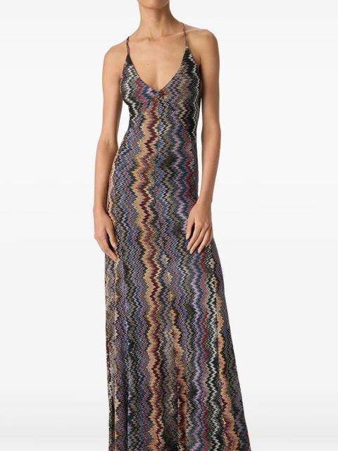 Missoni zigzag-pattern maxi dress - Blue
