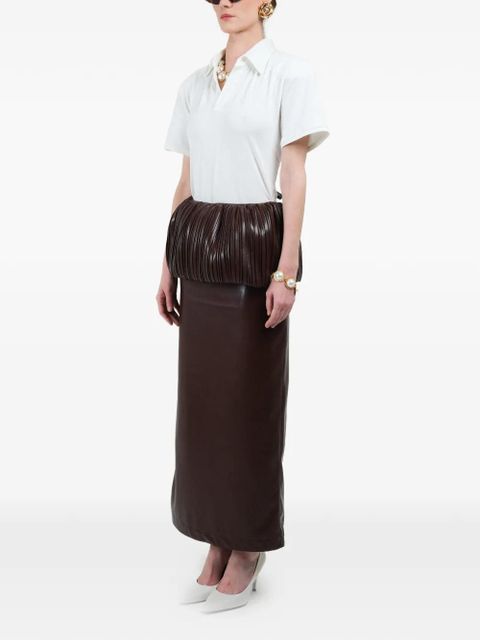 Rowen Rose pleated balloon maxi skirt - Brown