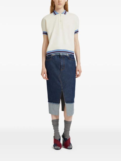 Marni frayed denim midi skirt - Blue - zdjęcie produktu nr 2