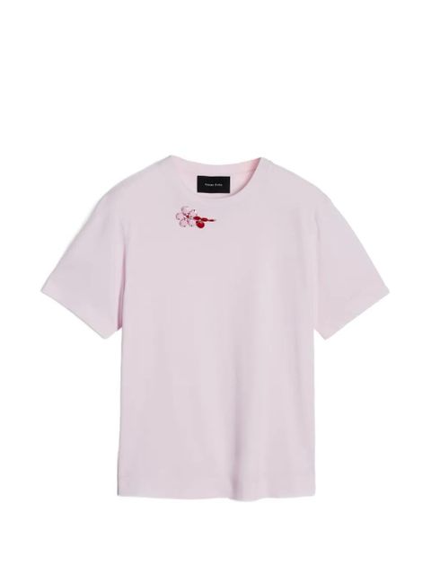 Simone Rocha flower-detail T-shirt - Pink - zdjęcie produktu nr 1
