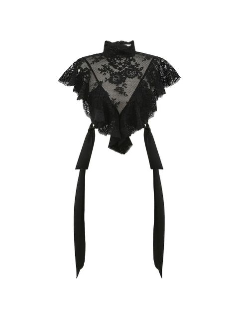 ZIMMERMANN lace ruffled blouse - Black - zdjęcie produktu nr 1