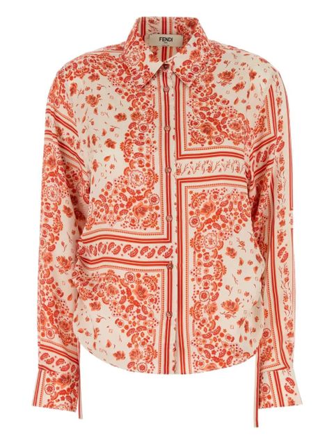 FENDI paisley-print silk shirt - Orange - zdjęcie produktu nr 1