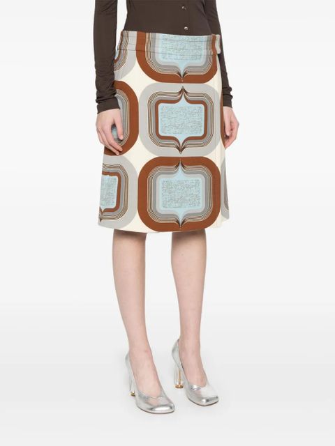 Miu Miu geometric-print mini skirt - Neutrals