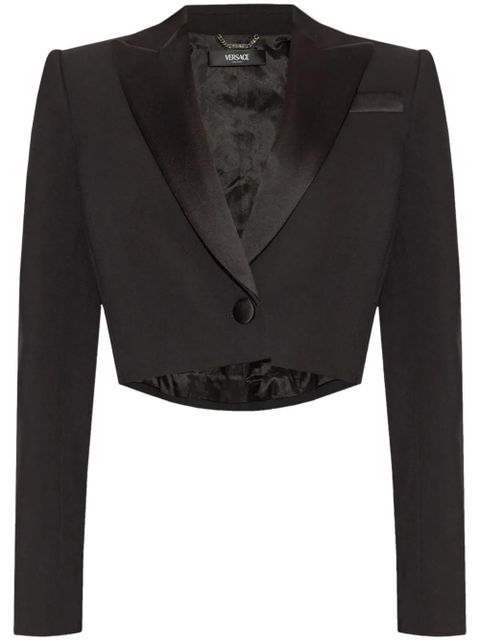 Versace logo-patch cropped blazer - Black - zdjęcie produktu nr 1