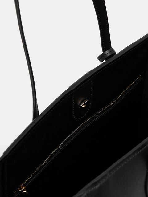 BOSS torebka skórzana kolor czarny 50547750