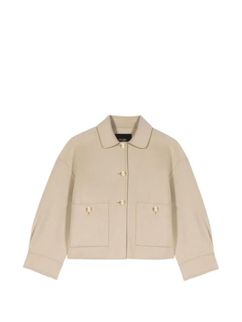 Maje pleated-back button jacket - Neutrals - zdjęcie produktu nr 1