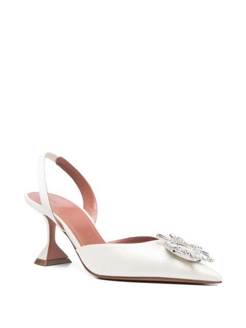 Amina Muaddi Begum embellished slingback pumps - White - zdjęcie produktu nr 2