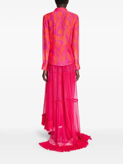 DRIES VAN NOTEN patterned silk shirt - Orange