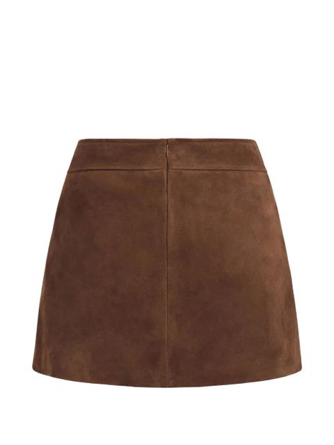 Reformation Layla mini low-waist suede skirt - Brown - zdjęcie produktu nr 2