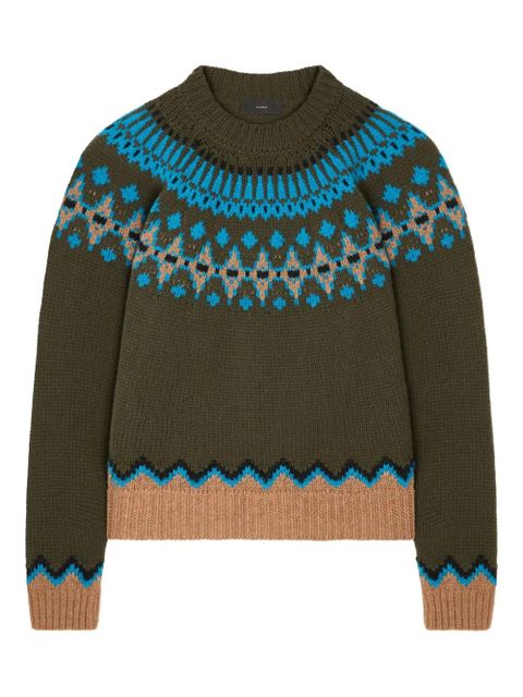Alanui Sweet Winter fair isle pattern wool sweater - Green - zdjęcie produktu nr 1