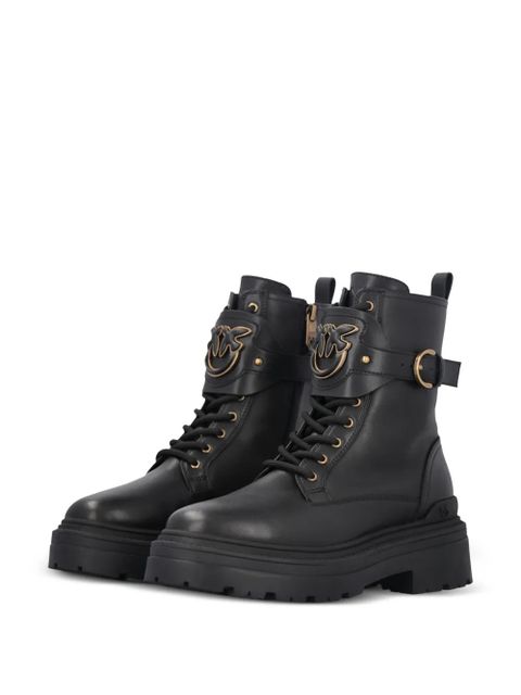 PINKO Mia leather combat boots - Black