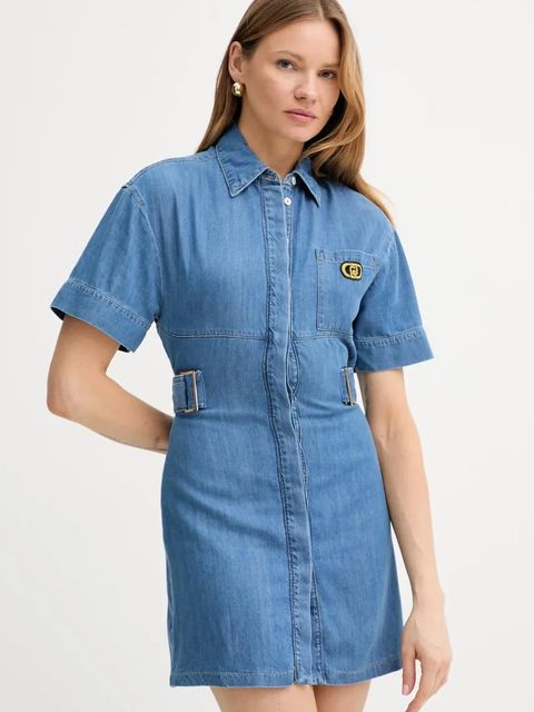 Liu Jo sukienka jeansowa kolor niebieski mini prosta UA5240 D4851 - zdjęcie produktu nr 1