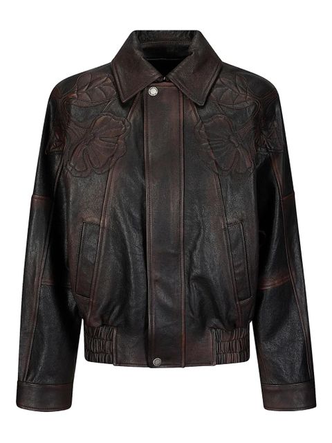 Golden Goose appliqued leather jacket - Black - zdjęcie produktu nr 1