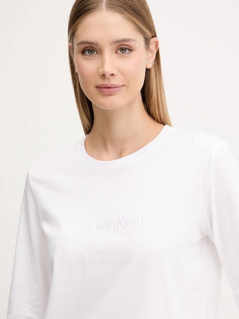 Calvin Klein Underwear piżama bawełniana damska kolor biały bawełniana LV00QS7575