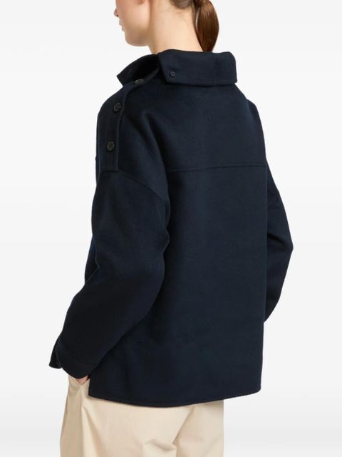 Yves Salomon double-sided asymmetric-neck sweater - Blue