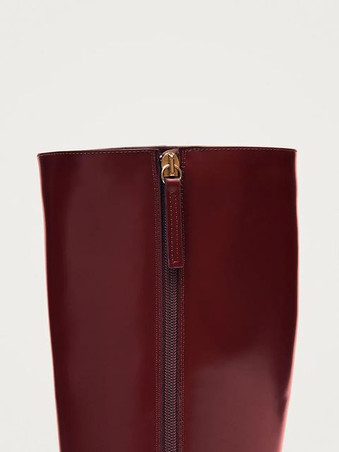 Alohas kozaki skórzane East Sleek damskie kolor bordowy na słupku S100826-01