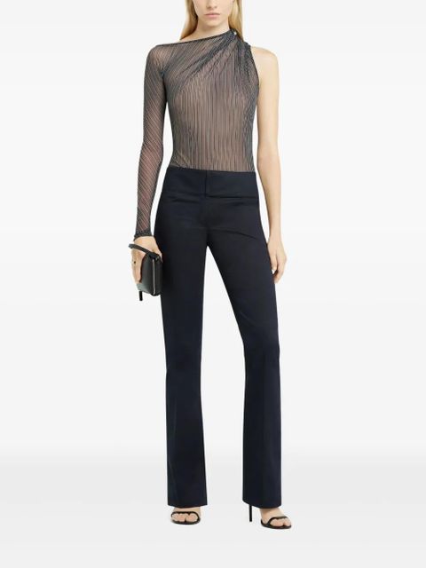 Courrèges striped mesh top - Black