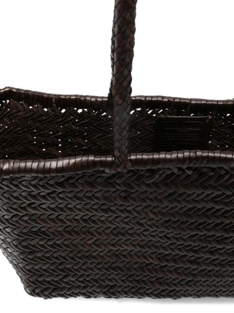 DRAGON DIFFUSION braided-handle shoulder bag - Brown
