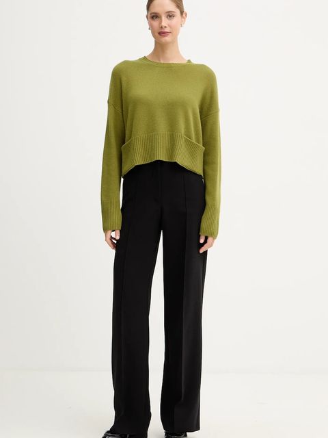 United Colors of Benetton sweter z dodatkiem wełny damski kolor zielony lekki 126WD10E4 - zdjęcie produktu nr 2