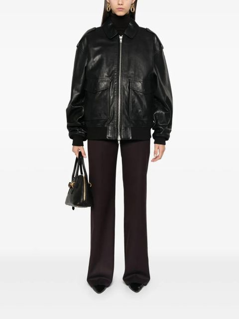 The Frankie Shop Viper leather jacket - Black - zdjęcie produktu nr 2