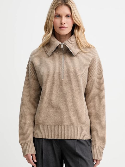 Filippa K sweter wełniany damski kolor beżowy z golfem 31654 - zdjęcie produktu nr 1