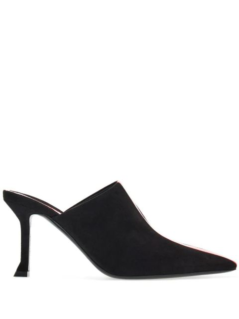 Ferragamo 85mm stripe-detail suede mules - Black - zdjęcie produktu nr 1