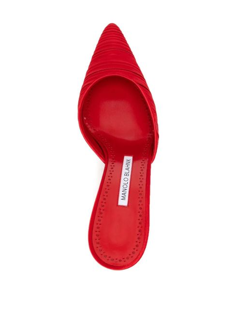 Manolo Blahnik slip-on style mules - Red