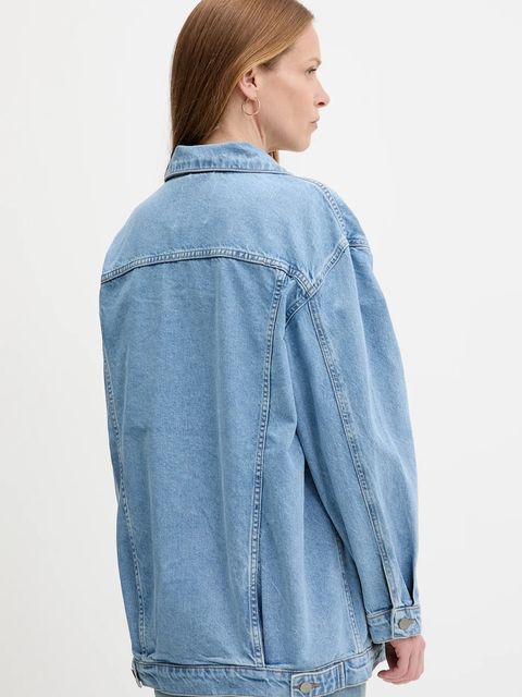 Answear.LAB kurtka jeansowa bawełniana kolor niebieski przejściowa oversize - zdjęcie produktu nr 2