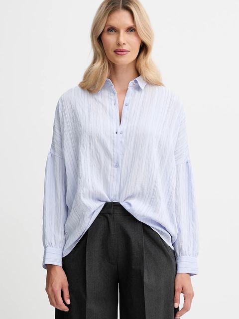 Sessun koszula damska kolor niebieski relaxed z kołnierzykiem klasycznym 25110001 - zdjęcie produktu nr 1