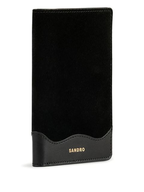 SANDRO calfskin wallet - Black