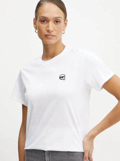 Karl Lagerfeld t-shirt bawełniany IKON damski kolor biały A1W17025 - zdjęcie produktu nr 1