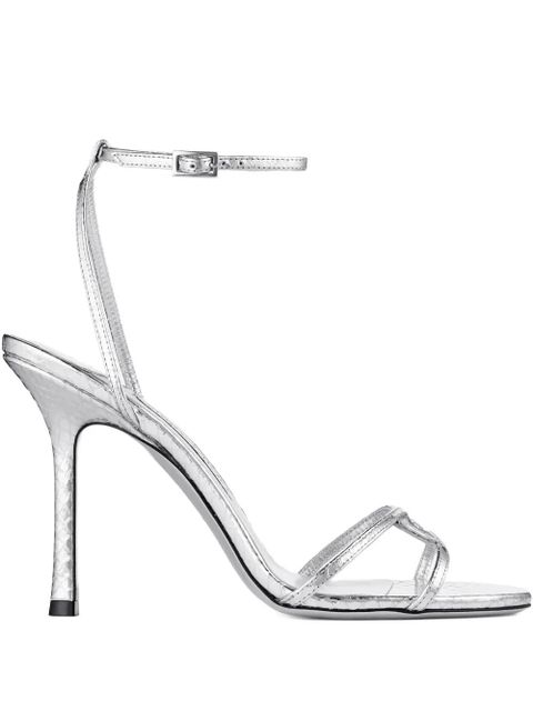 Jimmy Choo 100mm Leo ankle-strap open-toe sandals - Silver - zdjęcie produktu nr 1