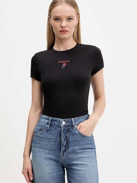 Tommy Jeans t-shirt damski kolor czarny DW0DW21787 - zdjęcie produktu nr 1