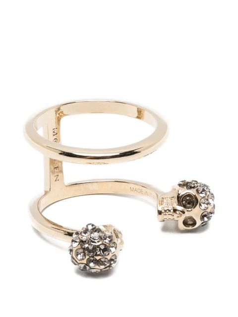 Alexander McQueen skull-motif double ring - Gold - zdjęcie produktu nr 1