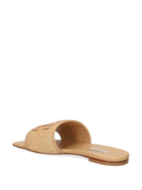 Casadei Portofino woven-raffia slides - Neutrals
