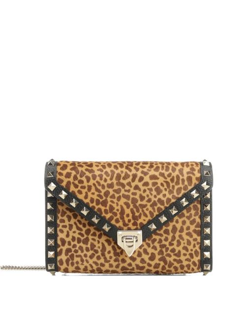Valentino Garavani mini Rockstud leopard print stud shoulder bag - Neutrals - zdjęcie produktu nr 1