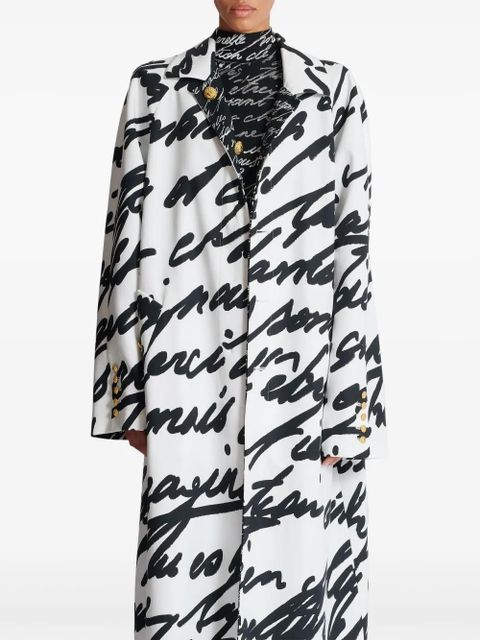 Balmain Love Letter reversible coat - Black