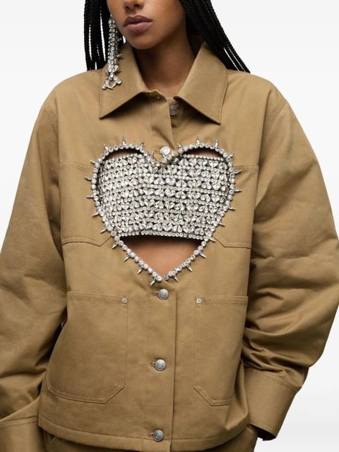 AREA Crystal Heart jacket - Brown