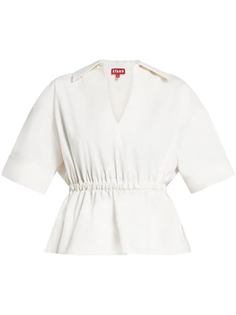 STAUD Bristol peplum-hem blouse - White - zdjęcie produktu nr 1