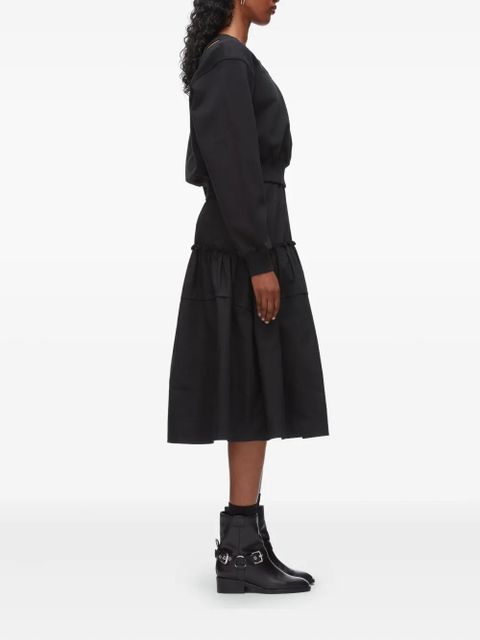 3.1 Phillip Lim tiered cold-shoulder midi dress - Black