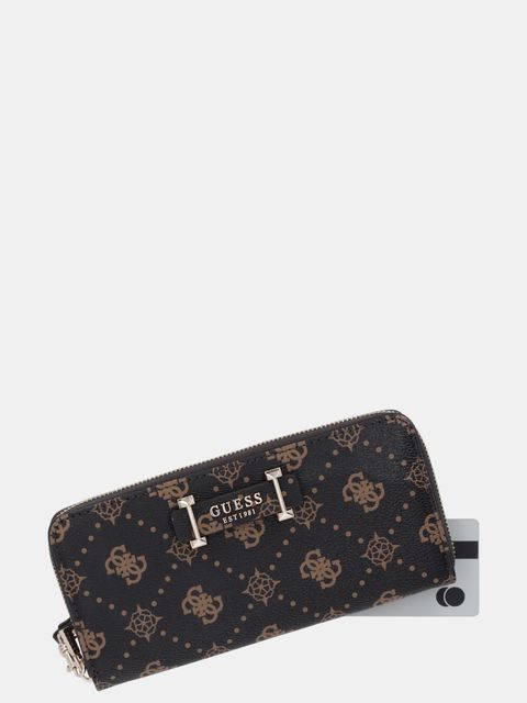 Guess portfel SILIA damski kolor brązowy SWGP98 90146