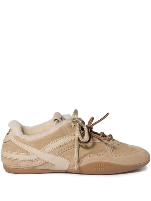 Miu Miu Gymnasium leather sneakers - Neutrals - zdjęcie produktu nr 1
