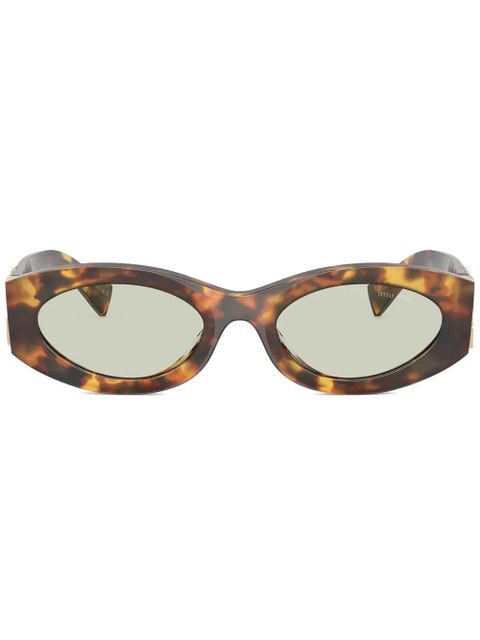 Miu Miu Eyewear logo-lettering sunglasses - Brown - zdjęcie produktu nr 1