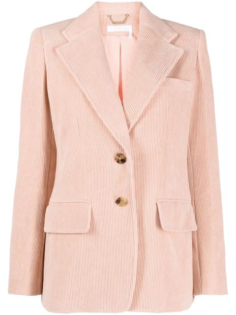 Chloé single-breasted corduroy blazer - Pink - zdjęcie produktu nr 1